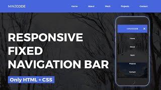 Responsive Fixed Navigation Bar - Only HTML, CSS