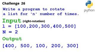 Right rotation of a list in Python.