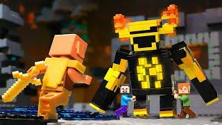 Friendly Warden | An Epic Fight In The Deep Dark - LEGO Minecraft Animation