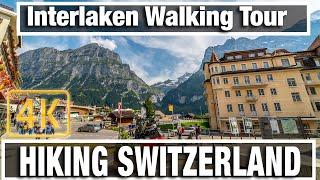 4K City Walks: Interlaken Switzerland Morning Walk  - Virtual Walk Walking Treadmill Video