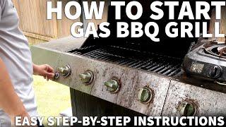 How to Start a Gas BBQ Grill - How to Manually Ignite Gas Barbecue Grill with a Lighter the Safe Way