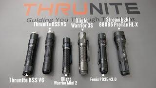 NEW Thrunite BSS V6 Comparison (Thrunite, Olight, Fenix, And Streamlight)