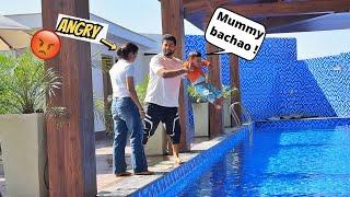 Throwing Rishi into Swimming Pool on His Birthday 