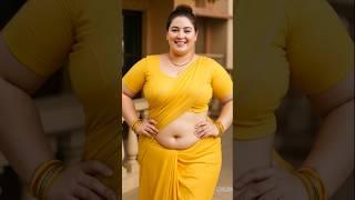 "AI Beauty Walks in Yellow Saree  | Elegance That Broke the Internet #aibeauty
