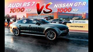 1000hp Audi RS7 vs 1000hp Nissan GT-R! 1/4 мили за 9,3 сек на Audi TTRS Colibri!