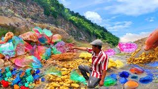 Diamonds, gold and emeralds emerge from rock holes after heavy rains.#goldtreasurevillage