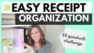 Easy Receipt Organization! $5 Goodwill Challenge