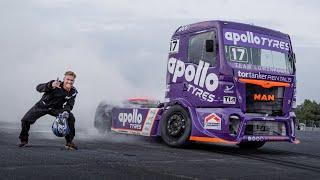 Burnouts, crashes and full throttle with a 1200HP RACE TRUCK of Apollo Tyres, INSANE! 