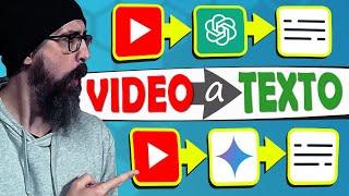 Cómo RESUMIR VIDEOS de YouTube a texto con IA [ 100% GRATIS ] Con ChatGPT y Google Gemini Advanced