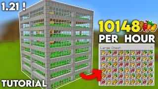 BEST 1.21 AUTOMATIC FOOD / CROP FARM TUTORIAL in Minecraft Bedrock (MCPE/PC/Java)