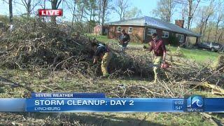 Central Virginia cleaning up tornado damage