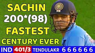 SACHIN WORLD RECORD VS | SOUTH AFRICA IND VS SA 2ND ODI 2009 | FIRST DOUBLE CENTURY  6 6 6