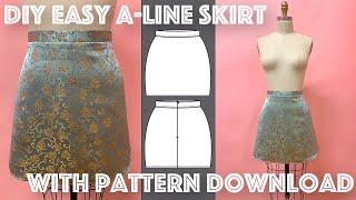 DIY A-line Skirt Tutorial With Pattern Easy For Beginners | Sew Anastasia