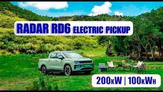 RADAR RD6 electric pickup truck for camping | 200kW | 100kWh