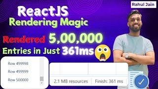 FASTEST ReactJS Performance EVER! Render 500,000 Rows in 361ms