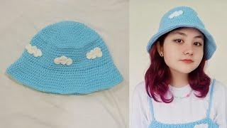 Easy Crochet Cloud Bucket Hat Tutorial ️ | Step-by-Step Guide