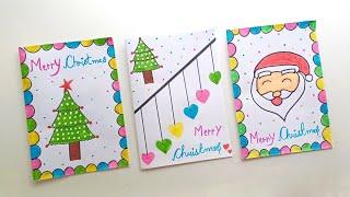 3  White Paper  Christmas Card Making // Merry Christmas Greeting Card // Christmas Card Handmade