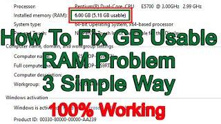 How to fix GB usable ram problem 2023 || 3 simple Way