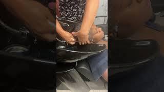 Washing my own natural hair at the salon! #naturalhair #washing #hair #hairstyle #latesthair #short