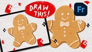 Draw Holiday stuff with #adobefresco  - Gingerbread man