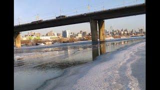 Аэролодка ТОРНАДО по воде, снегу и льду на полном ходу