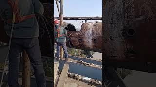 Dismantling the old giant furnace