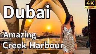 Dubai Creek Harbour  Amazing New Tourist Destination [ 4K ] Walking Tour