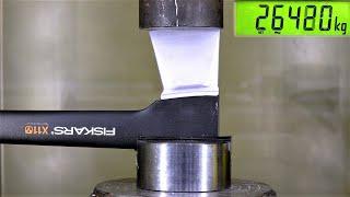 How Strong is a STEEL AXE? Hydraulic Press Test!