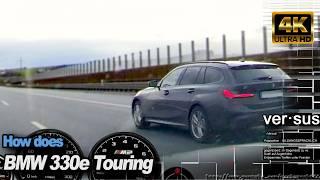 Full Highway racing BMW M2 Competition vs BMW 330e Touring +150-240 DriveAnalyser RaceRender [4k]