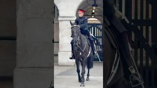 Household Cavalry Lieutenant rides out after the 4 p.m. Dismounting Ceremony#london #kingsguard#tour
