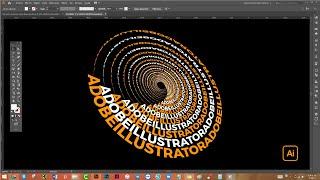 CURSO #4 – CREAR UN EFECTO DE TEXTO ESPIRAL EN ILLUSTRATOR || DISTORSION DE TEXTO – TUTORIAL