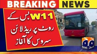 Commencement of Red Line service on W11 bus route - Geo News