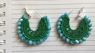 Beaded Crochet earrings |easy steps for beginners