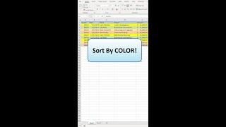 Short: Sort by Color in Excel