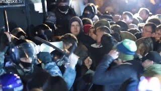 Euromaidan - Former top cop Lutsenko is beaten by riot police Berkut in Kiev Ukraine