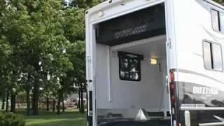 Review of Damon Motor Coach's Outlaw Motorhome: Exterior & Garage #2 (Toy Hauler / RV)