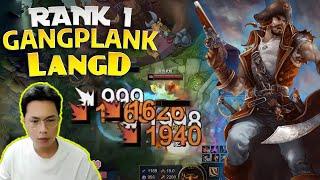  LangD Gangplank vs Yone - 1v9 Over 20 Kills - LangD Rank 1 Gangplank Guide