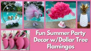 Fun Flamingo Summer Party Decor/Dollar Tree Flamingos