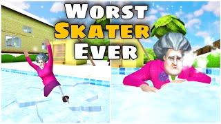 Scary Teacher 3D #26 Chapter 3: Christmas Shenanigans | Level 1 - Worst Skater Ever |