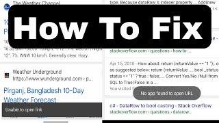 Fix no app found to open link | url problem | unable to open link in google problem samsung | realme