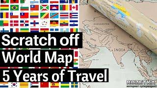 Scratch off World Map and Countries Fun Facts for Travelers