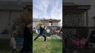 #practice #hema #martialarts #sword just a fun relaxing way to strech out for the day#havefun