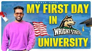 My First day at college in wright state university #Dayton #wrightstate #USA #telugu #charanvlogs