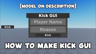 How to Make Kick GUI! - Roblox Studio