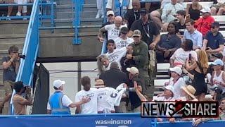 Climate activists disrupt Mubadala Citi DC Open 2023 International Tennis Match