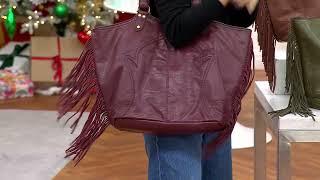 Vince Camuto Sandi Genuine Leather Tote with Fringe on QVC