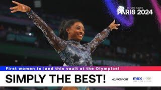 Simone Biles EXECUTES the Yurchenko Double Pike  | Paris Olympics 2024 #Paris2024