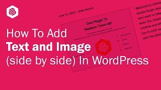 How to Add Text & Image Side by Side in WordPress