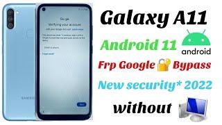 Galaxy A11 (SM-A115F) frp lock bypass // Android 11 Google account bypass, without pc *2022