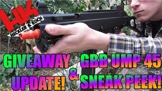 H&K GAS BLOWBACK UMP 45 AIRSOFT GUN SNEAK PEEK + GIVEAWAY UPDATE!! (WATCH)